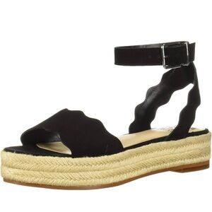 Vince Camuto Kamperla Espadrille sandal. Black suede. Size 6.5